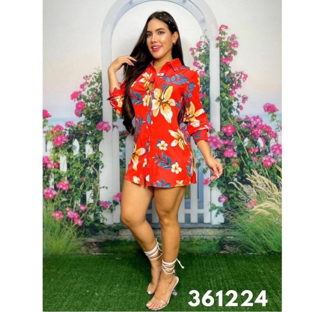 Colombian 🇨🇴 Shirtdress Red Size L -XL